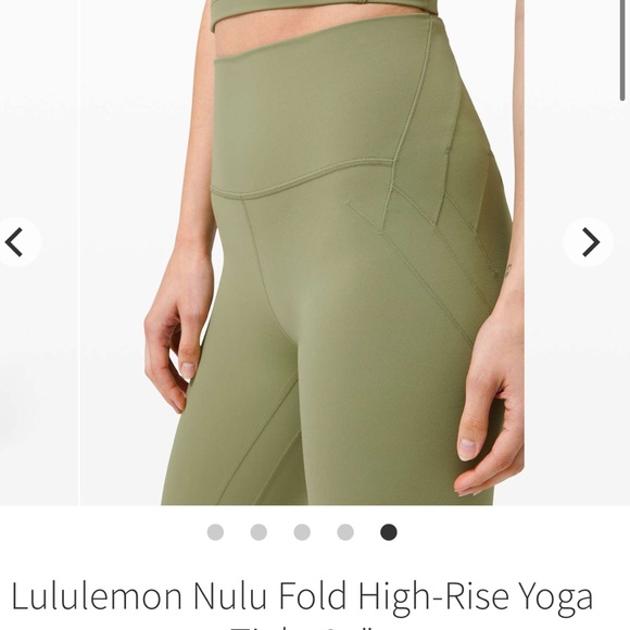 lululemon athletica Pants - Lululemon Nulu Fold High-Rise Yoga Tight 25” in Rosemary Green
